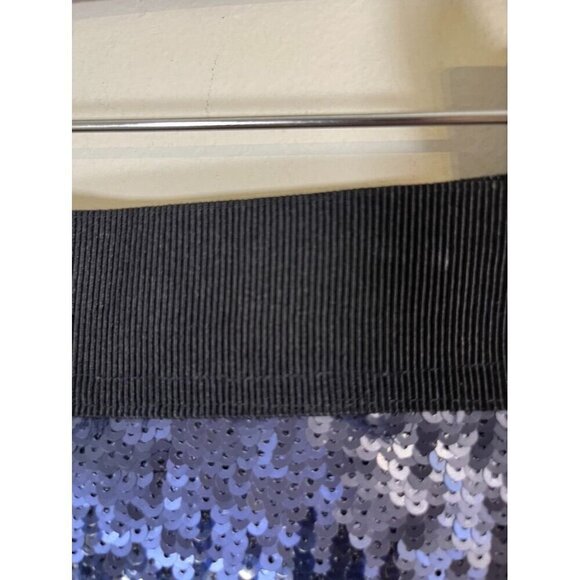 Vince Camuto Ombre Sequin Mini Skirt 14 Blue Striped Glam Sparkly Vegas Cocktail - Picture 5 of 11